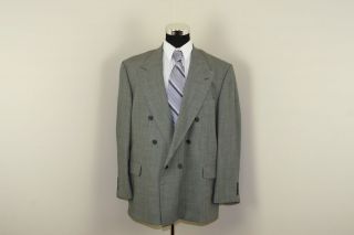 Oscar de la Renta Mens Suit Jacket 48 R Green Checks