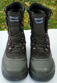 ranger dark brown suede rubber winter boots mens size 7