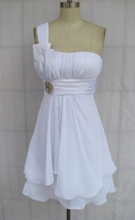 BL932 WHITE PLEATED PADDED BEADED BRIDESMAID COCKTAIL WEDING PARTY 