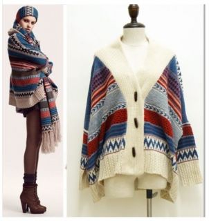   Tribal Oversized Knit Bat Sleeve Sweater Coat Knitwear Cardigan
