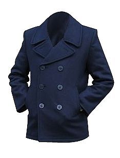 Dark Blue US Navy Style Wool PEA COAT  MEDIUM (42 inch) Military Deck 