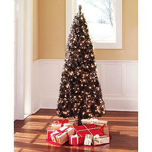 Newly listed 7 Black Tree Pre Lit w/ Clear Lights Christmas Tree NEW