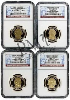 2007 S Presidential Dollar 4 Coin Proof Set NGC PF70 Ultra Cameo