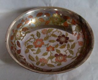 Fortnum & Mason 9 1/2 Round Hand Made Silver Plate Bowl Copper 