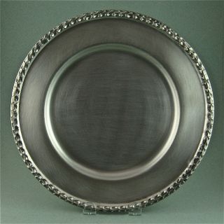 Oslo Metall Pewter Perlettin Charger Service Plate Hand Wrought Edge 