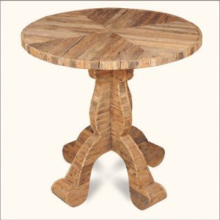   Railroad Ties Old Reclaimed Wood Round Pedestal Dining Table Furniture