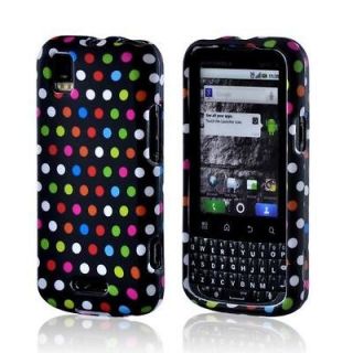 Matte Matte Hard Case Rainbow Polka Dots on Black for Motorola XPRT 