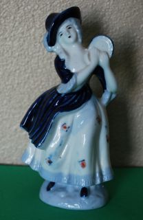   Made in Occupied Japan Colonial Blue Woman Lady Figurine Porcelain
