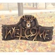   Sign  Hunters Welcome with Deer (buck) head, Indoor/Outdoor welcome