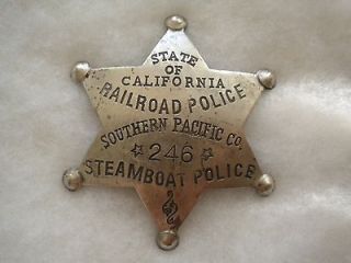 Railroad police, Southern Pacific Co Steamboat Police California Badge