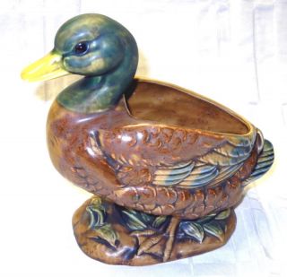 vintage planter mallard duck napcoware 7 high japan time left