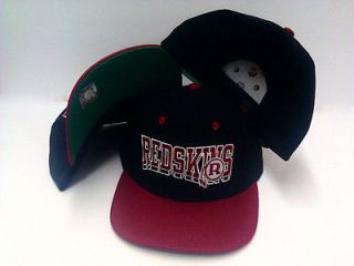 NEW Vintage WASHINGTON REDSKINS Snapback Hat Cap BLACK and RED Wave 