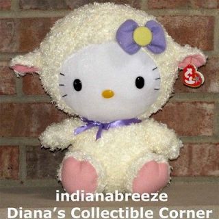 HELLO KITTY LAMB ~ Large 13 Plush Cat ~ 2012 Easter ~ Ty Beanie Baby 
