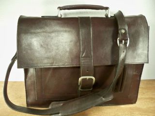 Vintage WILSON Brown Leather Shoulder Messenger Lawyers Attorney Bag 