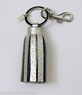NEW Coach Single Legacy Tassel Fob Leather Key Ring Bag Charm 62376