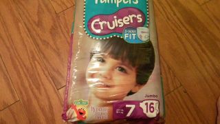 pampers cruisers size 7 jumbo size 16ct diapers one day