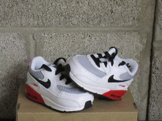 Nike Air Max 90 TD Toddler Kids White Black Grey Red DS Sz 3 new 