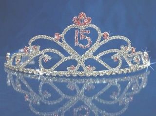 Quinceanera 15 Birthday Tiara Crystal Princess Party Prom 5391F6