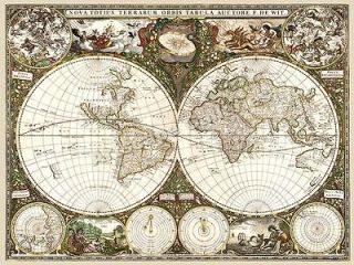 1660 world map nova totius terrarum orbis tabula 18x24 time