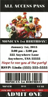 The Muppets Themed   Birthday Party Invitations   Customized for YOU 