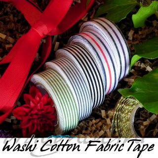 Fabric Washi Tape 15mm wide Roll Decorative Sticky Cotton Adhesive 
