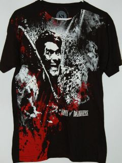 Army of Darkness Splatter All over print black soft cotton T Shirt tee
