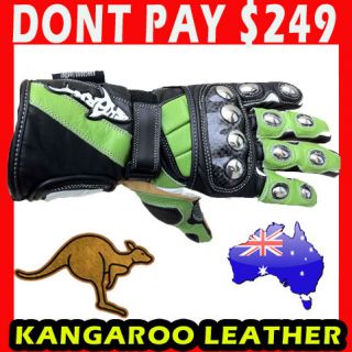 Shark TPSG Extreme Kangaroo Leather Motorcycle Road Race Gloves 