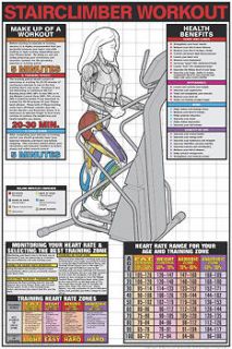 stairclimber workout fitness wall chart gym poster from canada time