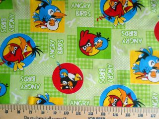 angry birds green 1 2 yd fabric 100 % cotton