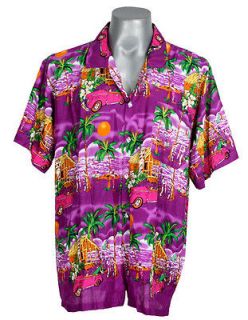 hw819 hawaiian surf beach purple shirt palm island l