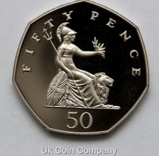 1986 uk proof 50p fifty pence large britannia coin from