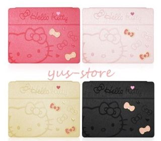   Kitty Bow Smart PU Leather Skin cover case for ipad2 2 3 the new pad