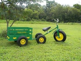 Brand New Green Childrens Tricycle and Pull Behind Wagon Set SO CUTE 