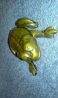 elpec brass frog ashtray striker hinged lid 