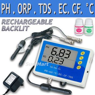 pH °C ORP EC CF TDS PPM Monitor Water Meter Tester LED