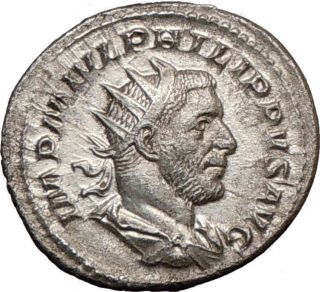 PHILIP I Arab 246AD Ancient Genuine Silver Roman Coin Equity 