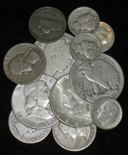 Three Dollars Face Value 90% Silver Coins Dimes, Quarters, Half 