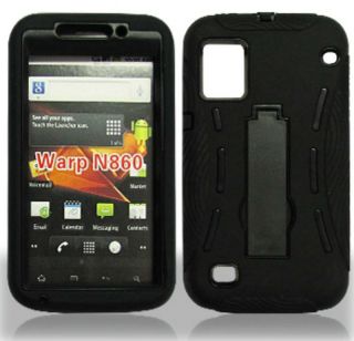   Dual Hybrid Kickstand ZTE Warp N860 Phone Cover Hard Grip Case Skin