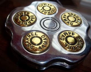 SHOT 44 MAG GUN CYLINDER MIRROW FINSH BRASS COLORED BULLET CASINGS 