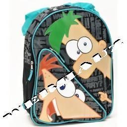 Phineas and Ferb 16 backpack with attached Agent P attached rain hood 