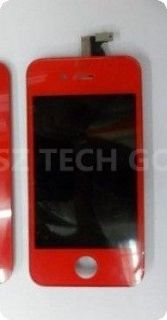 Red LCD Touch screen digitizer Assembly Parts kit for iPhone 4S +gift 