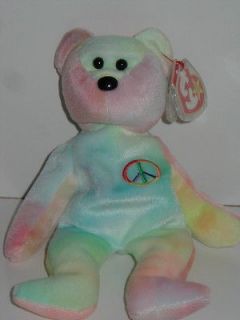 PEACE 1996 P.E. PELLETS PASTEL BEAR TY BEANIE BABY MWMTS WITH TAG 