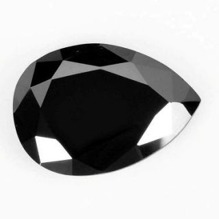 Natural 5.72 CT Black Loose Diamond PEAR SHAPE CHECKER CUT Solitaire