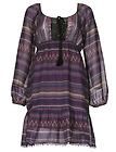Flying Tomato Purple Printed Long Sleeve Peasant Style Lined Babydoll 