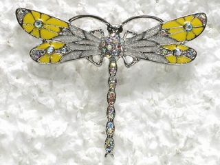 clear ab rhinestone crystal dragonfly pin brooch c665 time left