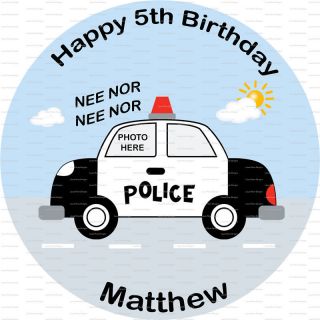 police car rice paper or icing birthday cake topper more