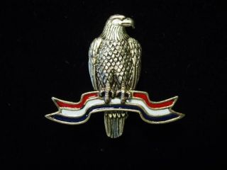 jj bronze pewter american eagle flag ribbon pin time left