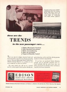 1950 Edison Batteries Ad Richmond Fredericksburg & Potomac Railroad 
