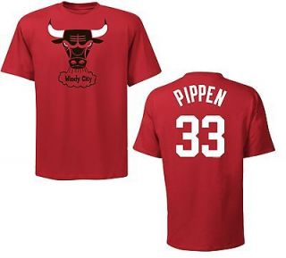 Chicago Bulls Scottie Pippen Red Name and Number NBA Jersey T Shirt