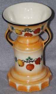 Vtg Czechoslovakian Porcelain Luster Ware Double Handled Vase Planter